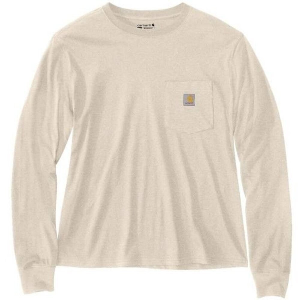 Carhartt Women's Tencel Series Loose Fit Long Sleeve Pocket T-Shirt Oat Milk Hea